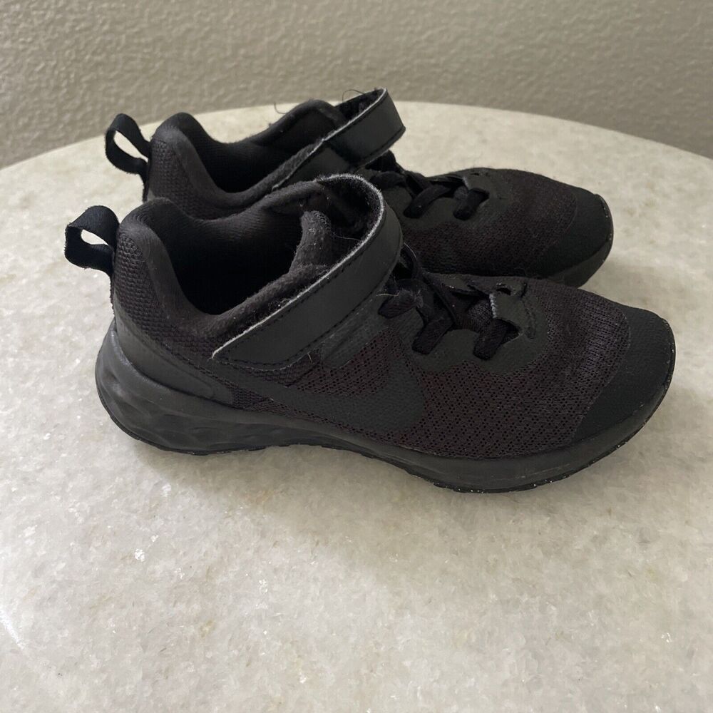 Nike Revolution Kids PS 'Black Dark Black' Sneakers DD1095-001 Size 12c
